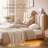 Queen Size Solid Wood Bed Frame with Upholstered Headboard, Platform Bed, No Box Spring Needed, 800LBS Heavy Duty Support, Scandinavian Style