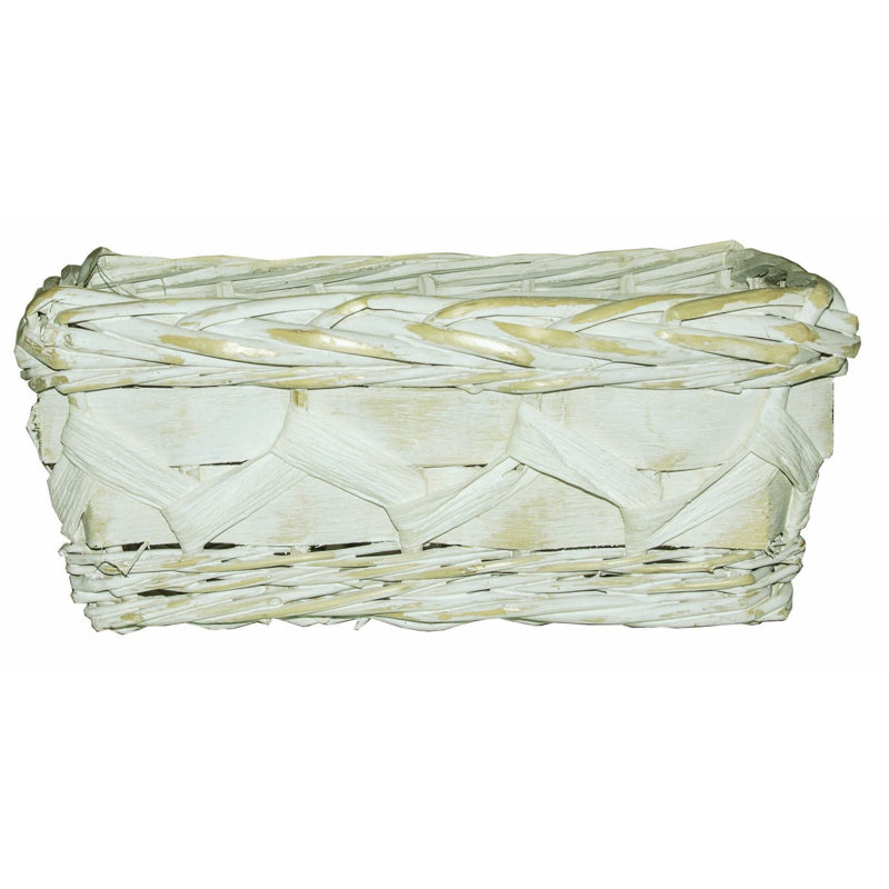 Panier en osier blanc antique aspect antique