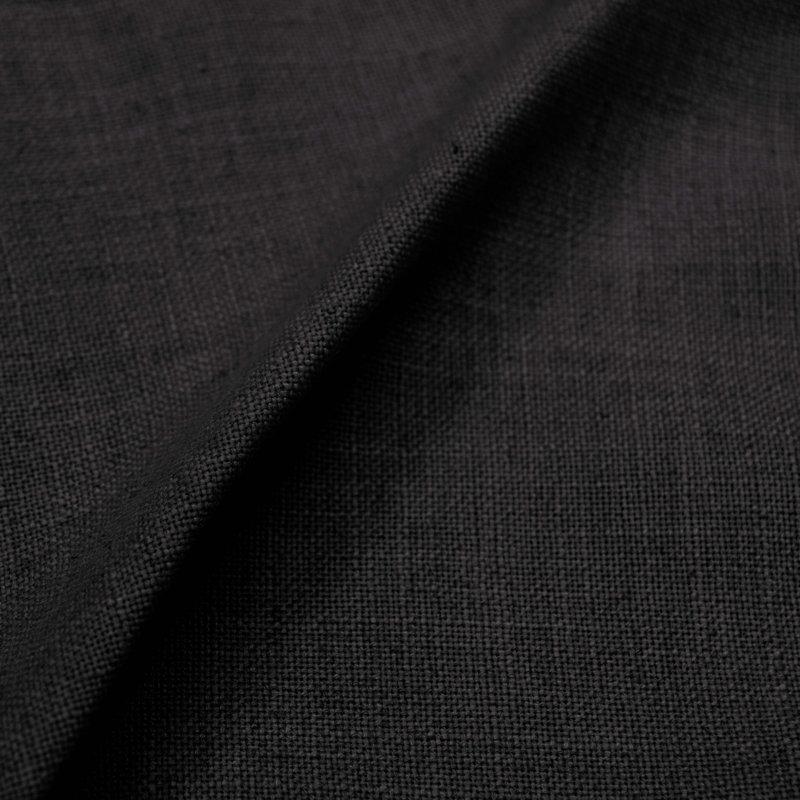 Lit tapissier standard Aleanah, Simple, Lin noir classique