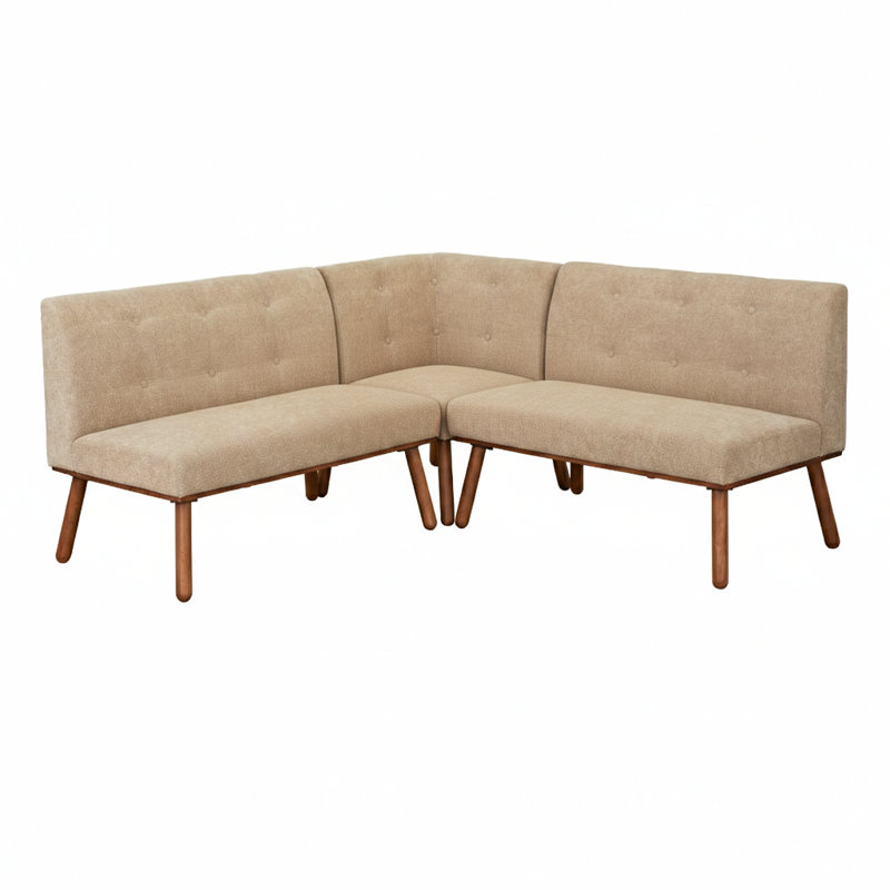 Ensemble de banc de coin 3 pièces Chesnee, Beige