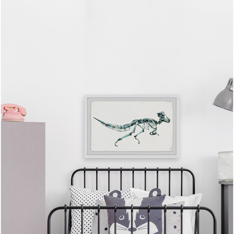 Yakima Running T-Rex Skeleton - Single Picture Frame Painting, 20cm H x 30cm W