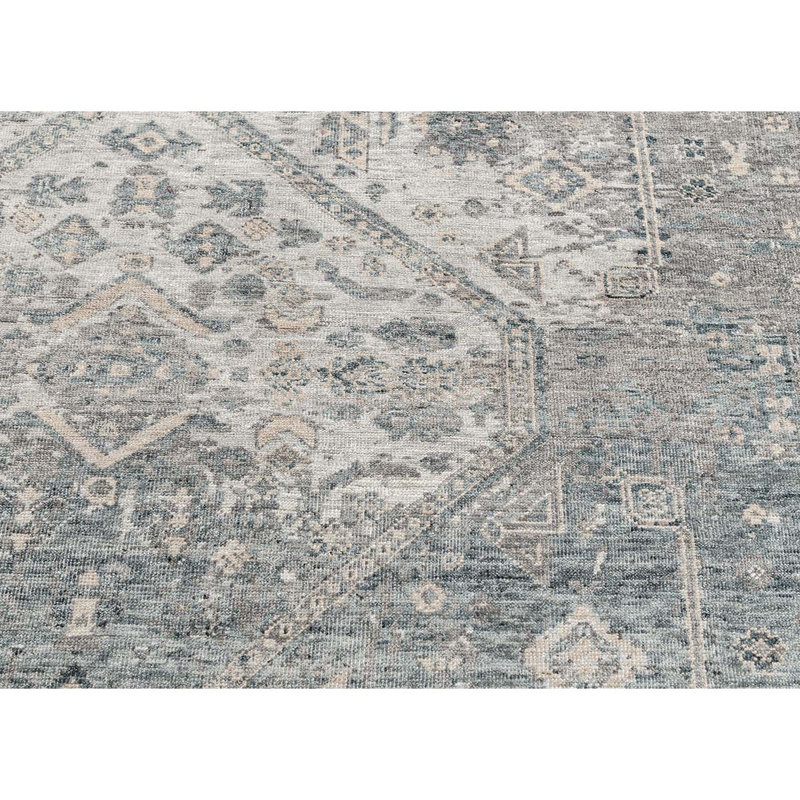 Wool Oriental Area Rug in Gray, Rectangle 12' x 15'