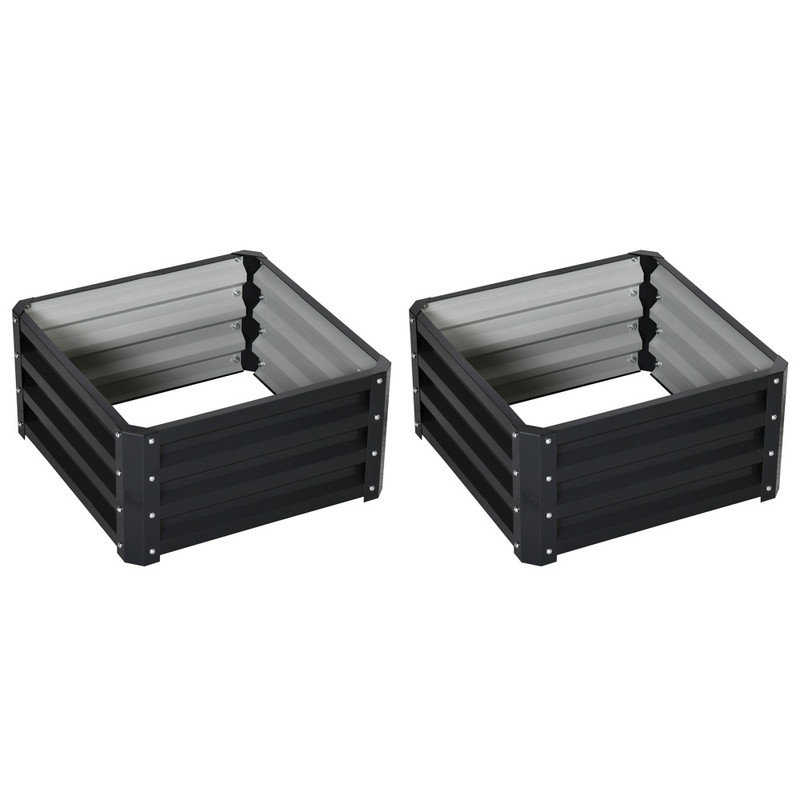 Ceclia Planter Box, 30cm H x 60cm W x 60cm D, Black