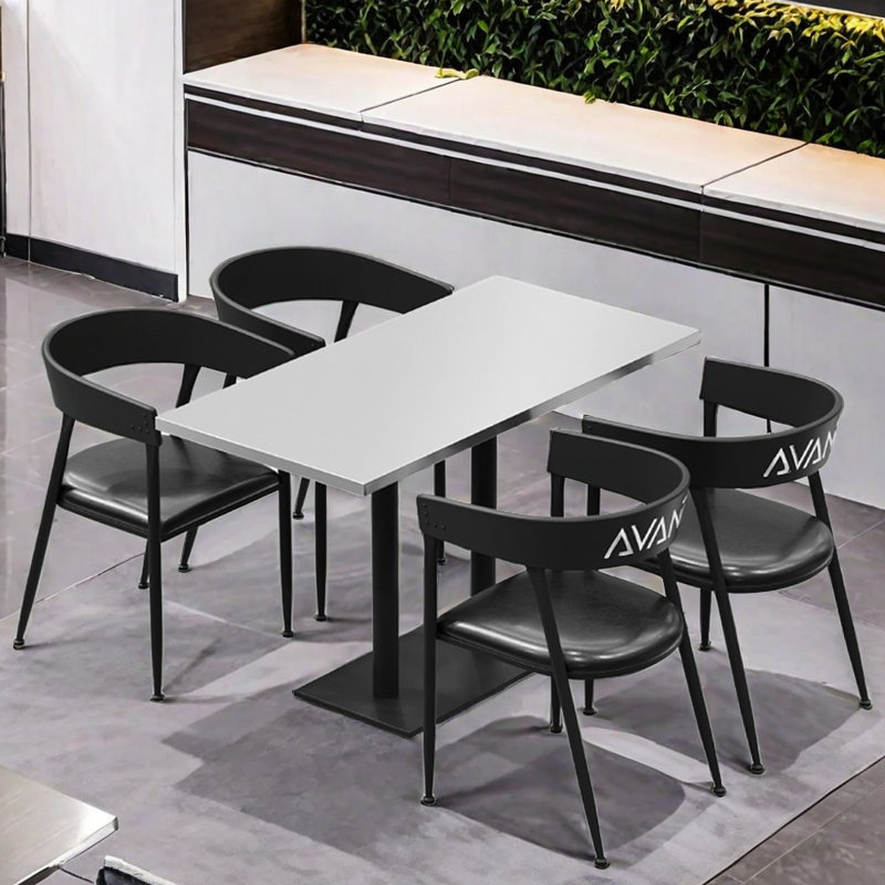 Ensemble de salle à manger 5 pièces, H 29,6 po x L 47,3 po x l 27,6 po, Noir