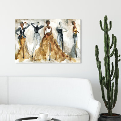 «Fashion and Glam Dancing All Night Dress», reproduction d'impression sur toile