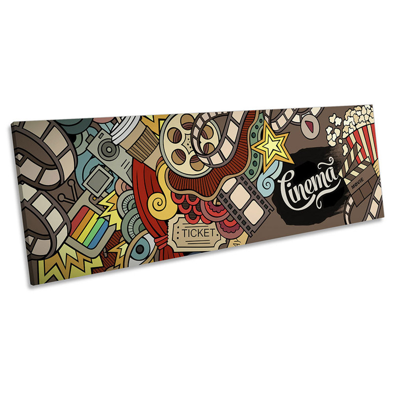 Home Cinema Film Room - Wrapped Canvas Panoramic Art Prints, 60.96cm H x 182.88cm W