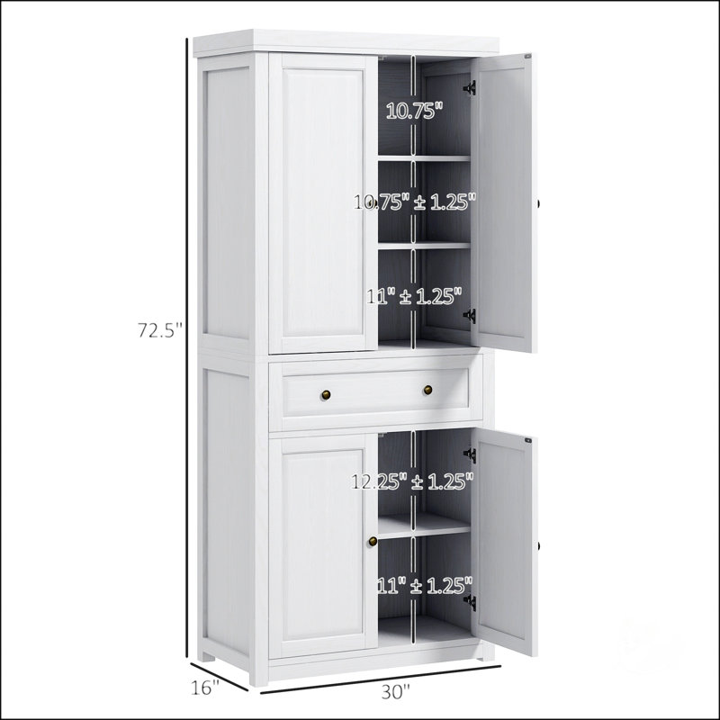 Armoire de rangement 72 po, Blanc