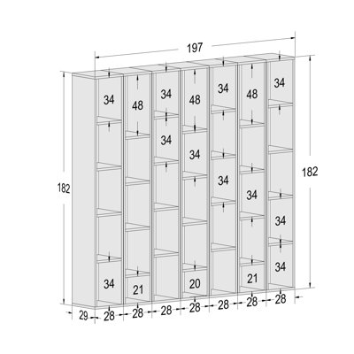 Lyon 182cm H x 197cm W Library Bookcase