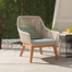 Chaise de patio en teck avec coussin Dalton