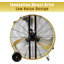 Ventilateur tambour à 2 vitesses en jaune avec puissant moteur 4 / 5HP, ventilateur commercial ou industriel