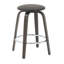 Tabouret de comptoir rond en cuir Hoxha avec structure en peuplier teint et pivotant à 360 degrés Collection Hoxha-106908430
