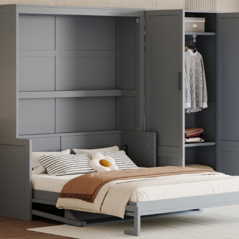 Grand lit escamotable mural, Gris