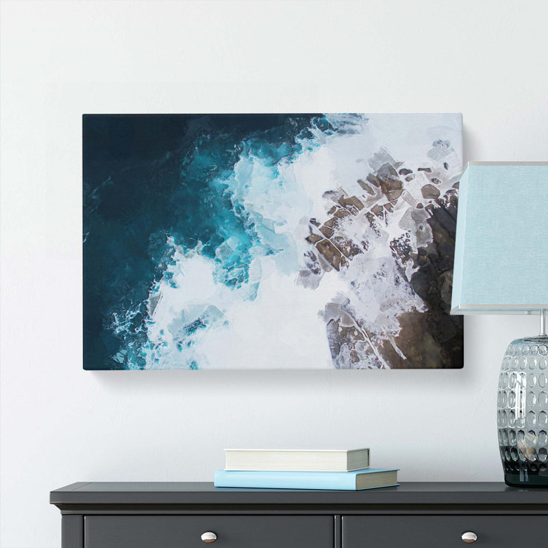 Crashing Waves At Bondi Beach In Abstract - Wrapped Canvas Print, 40cm H x 60cm W x 3cm D