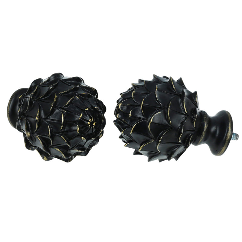 Naydine Adjustable Double Curtain Rod, 36" - 72", Black