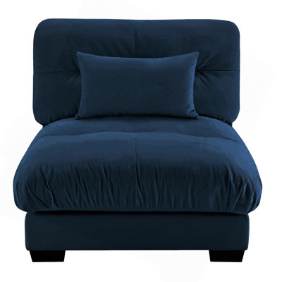 Milano Armless Sofa W/1 Pillow - Blue