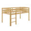 Lit mezzanine bas en bois avec échelle-858322135