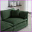 Canapé modulaire modulaire en U avec repose-pieds et salon en chenille vert moderne 5-468612459