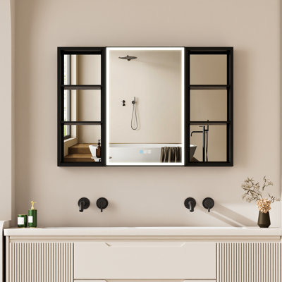 Armoire murale à miroir encastrée ou à fixation murale en surface 30 po Jasamine