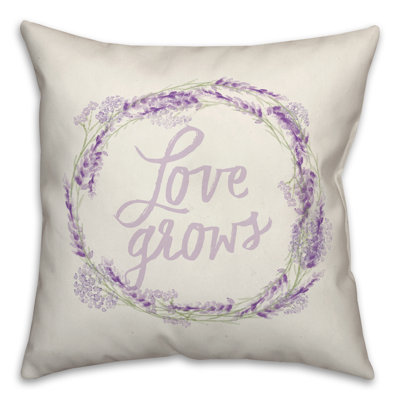 Housse et insert de coussin décoratif Love Love Grows Lavendar