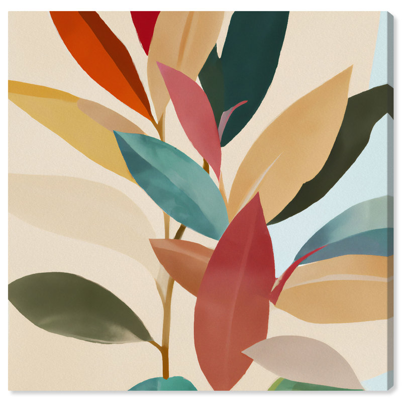 Feuilles en couleurs - impression sur toile tendue, H 12 po x l 12 po x P 0,8 po