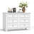 6 Drawer Dresser, Wooden Storage Chest with Metal Handles, Large TV Stand for Bedroom & Living Room-842913868