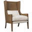 Mack Oak and Rattan Upholstered Occasional Chair