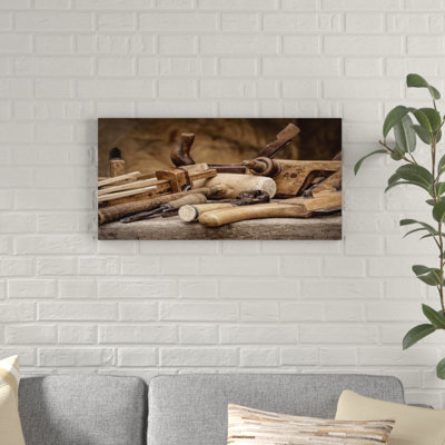 Vintage Woodworking Tools Canvas Graphic Art - Woodworking Tools