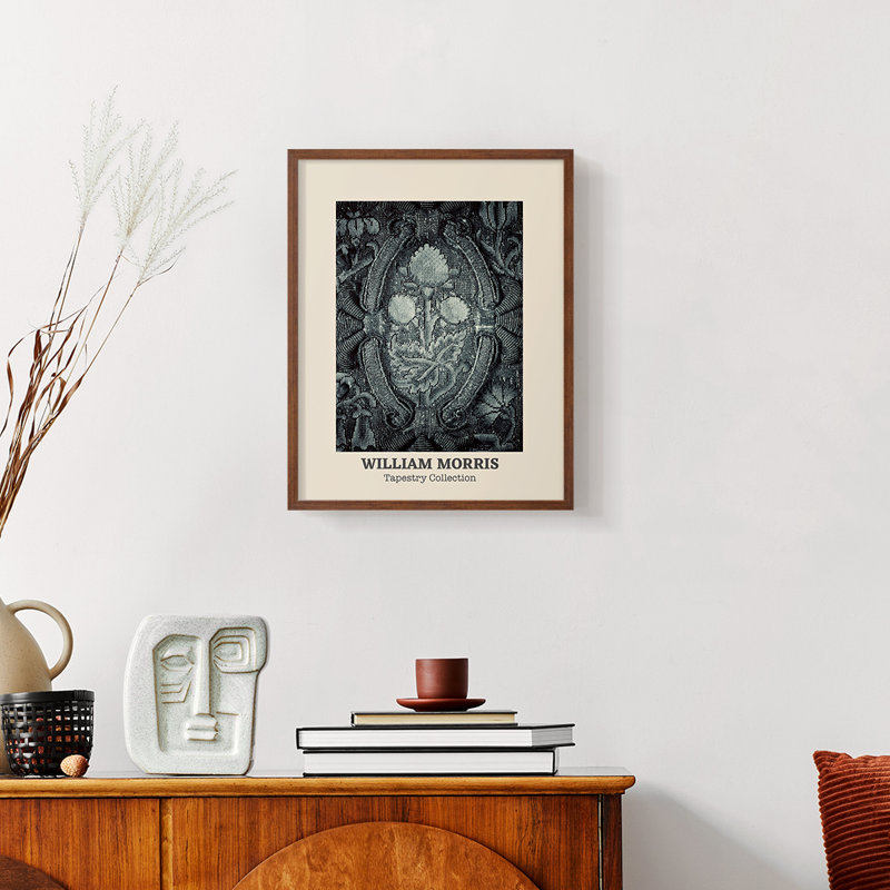 William Morris, reproduction encadrée, Noyer, H 14 po x l 11 po
