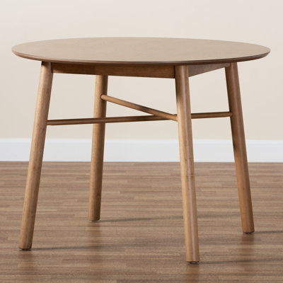 Hornick Mid-Century Modern French Oak Brown Finished Rubberwood Dining Table by Corrigan Studio