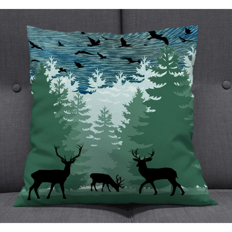 Throw Pillow With Insert, Blue/Green 4, 16"H x 16"W