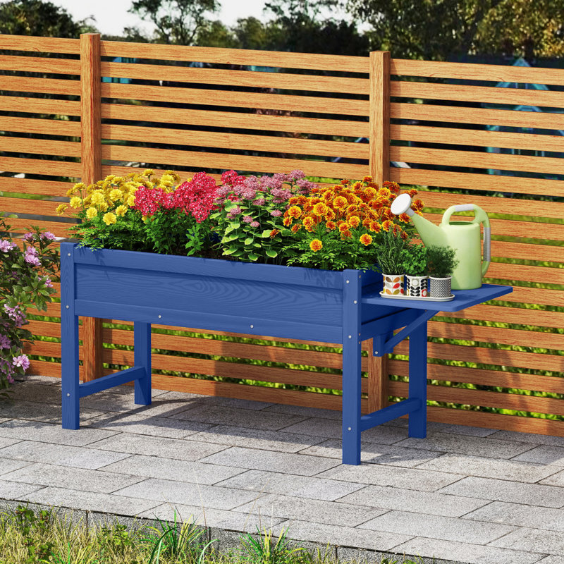 Grand pot de fleurs d'extérieur en poly avec pieds réglables Hikdpe