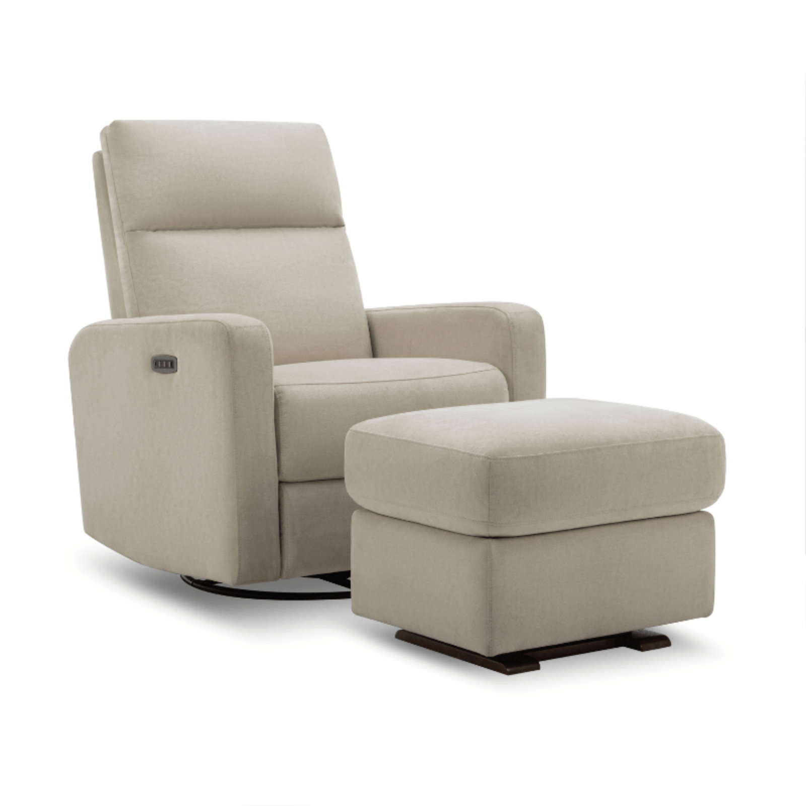 Nurture The Glider Plus 20" Ottoman, Ivory Cotton Blen
