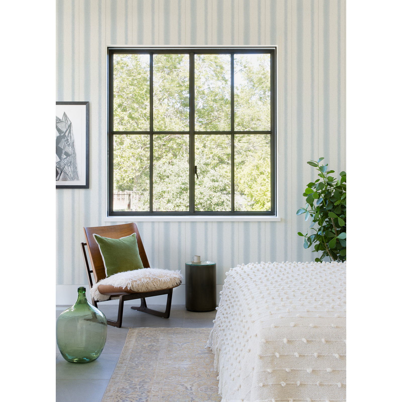 Carmelia Modern Unpasted Wallpaper, Blue