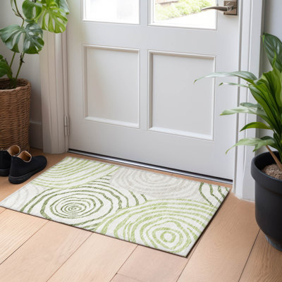 Premium Machine Washable Prisco Green Rug