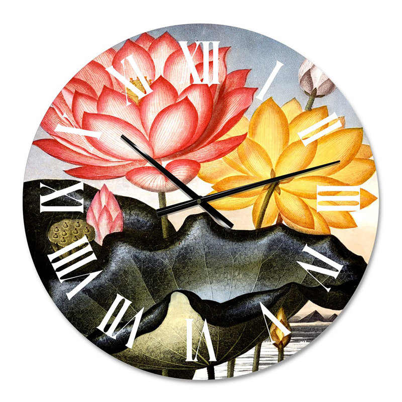 Vintage Flowers II - Horloge murale traditionnelle, Moyenne
