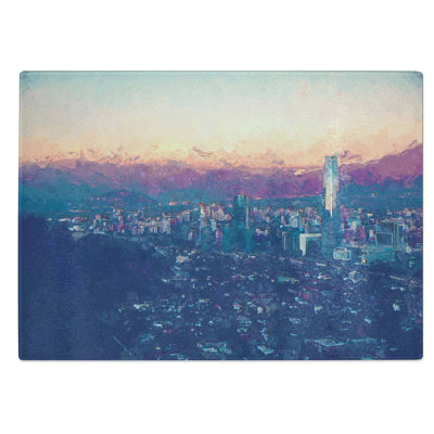 Tempered Glass Santiago Skyline in Chile Chopping Board