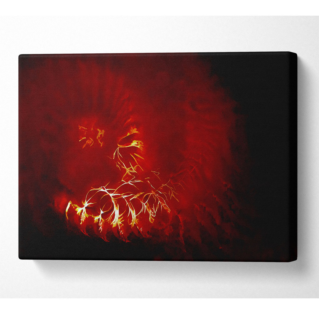 Time Tunnel Vibrant Red - Kunstdrucke auf Leinwand - Wrapped Canvas