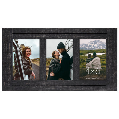 Terrapin Americanflat Hinged 4x6 Triple Picture Frame - 3 Photo Openings - Plexiglass