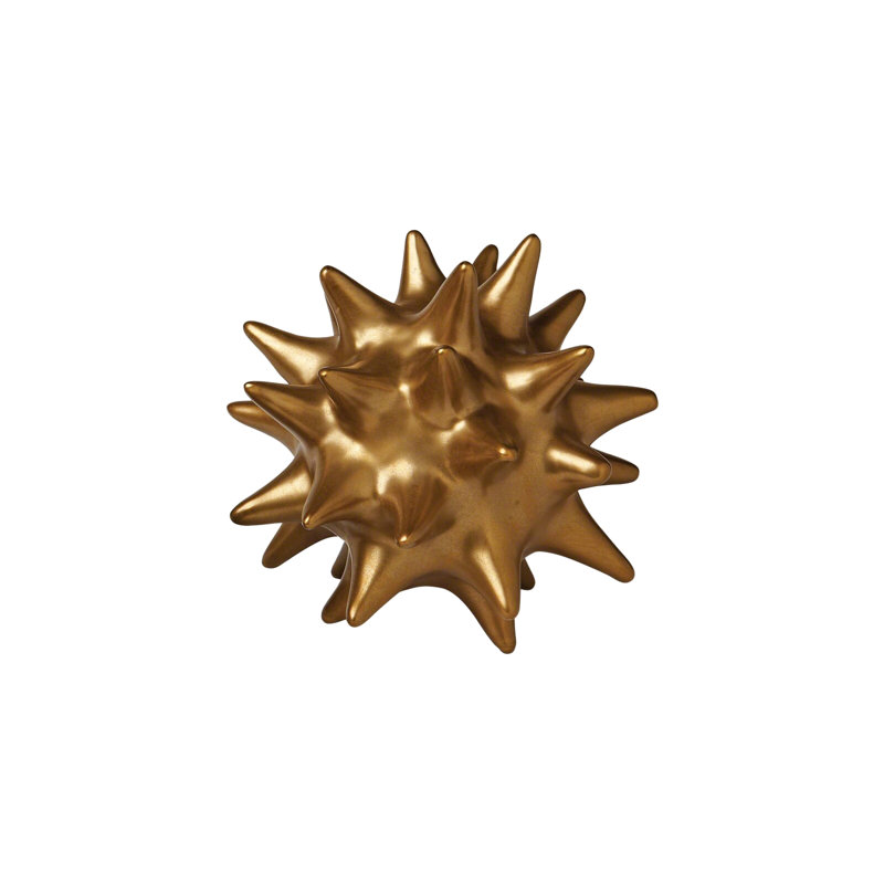Urchin, 7" H x 7" W x 7" D, Antique Gold