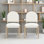 Ensemble de 2 chaises de salle à manger rembourrées sans accoudoirs en tissu Mid Century
