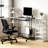 Black Mobile Standing Desk with Power Outlets, Height Adjustable Rolling Laptop Desk with Tiltable Top-1926240401