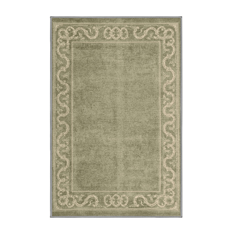 Machine Washable Bleigh St Patties Modern & Contemporary Abstract Rug in Brown – Gray Binding, 2x5