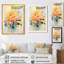 Jaune jaune, rose, rétro, art mural, salon-104687553-104687546