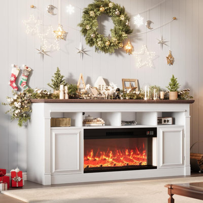 36" Electric Fireplace with Remote, Fireplace Insert for 67" TV Stand Fits TVs Up to 75", Overheating Protection, 8H Timer, Digital Display