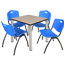 Plateau de table Kee Square, 4 chaises empilables-1810362136-1843066369-1810362141