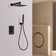 Dual Function Thermostatic Shower System Wall Mounted with Rough-in Valve and Handheld Shower Head System