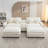 Upholstered Sofa with Two Removable Ottoman-118438148