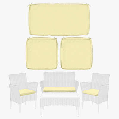 Cartert 3Pcs Outdoor Cushion Cover Set And Patio Seat Cushion Covers, Only Covers