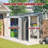 Outdoor Metal Lean-To Storage Shed, Galvanized Floor Frame, Lockable Garden Tool Shed With Side Wall Entry Door-124443851