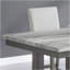 Ensemble de salle à manger à hauteur de comptoir en faux marbre gris 60 po 7 pièces avec tablette de rangement et chaises rembourrées gris clair Selena-609781155